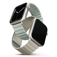 UNIQ pasek Revix Apple Watch Series1/2/3/4/5/6/7/8/9/SE/SE2 38/40/41mm. Reversible Magnetic zielony-beżowy/sage-beige