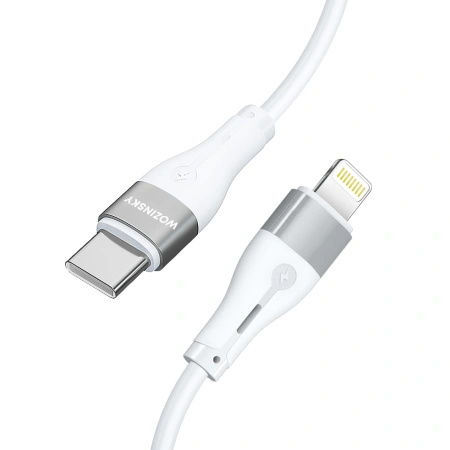WOZINSKY KABEL DO LIGHTNING USB-C PD 27W DO IPHONE 12 13 14 1M BIAŁY
