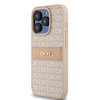 DKNY ETUI HARDCASE DO IPHONE 15 PRO LEATHER MONO STRIPE Z METALOWYM LOGO