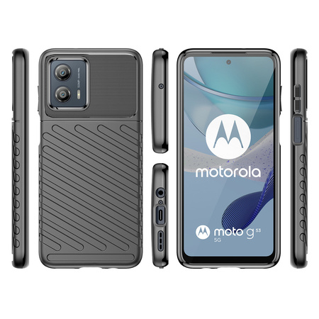 Thunder Case etui Motorola Moto G53 silikonowy pancerny pokrowiec czarne