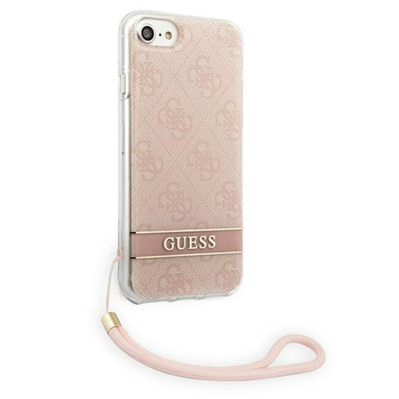 Guess GUOHCI8H4STP iPhone SE 2022 / SE 2020 / 7/ 8 różowy/pink hardcase 4G Print Strap