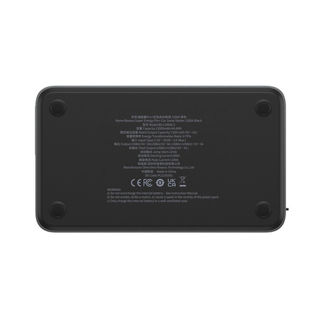 Powerbank Jump Starter do samochodu 1200A Baseus Super Energy Pro+ - czarny