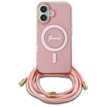 GUESS ETUI HARDCASE DO IPHONE 16 6.1 CROSSBODY CORD SCRIPT DO MAGSAFE