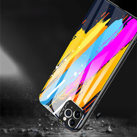 Color Glass Case etui pokrowiec nakładka ze szkła hartowanego z osłoną na aparat iPhone 11 Pro Max pattern 2