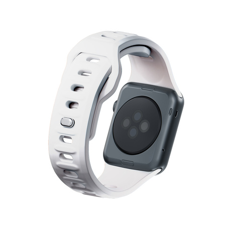 42/44/45/46/49 mm White (big) - 3mk Silicone Watch Strap for Apple