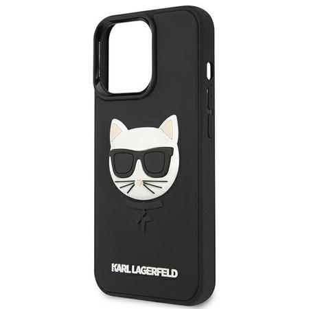 Etui Karl Lagerfeld KLHCP13LCH3DBK 13 Pro / 13 - czarne 3D Rubber Choupette