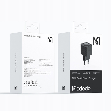 MCDODO SZYBKA MAŁA ŁADOWARKA USB-C 20W DO IPHONE