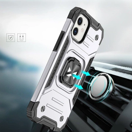 WOZINSKY RING ARMOR POKROWIEC MAGNETYCZNY DO IPHONE 14 Z PANCERNYM UCHWYTEM