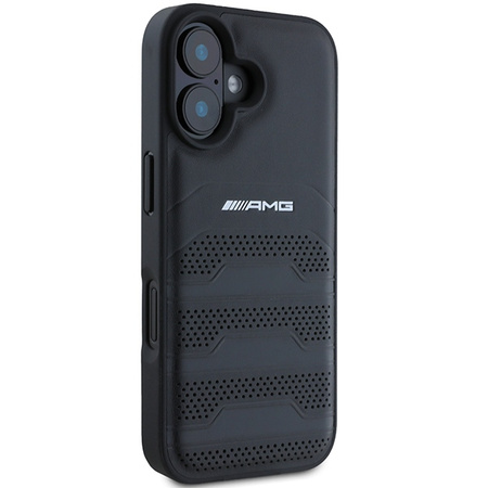MERCEDES ETUI CASE POKROWIEC DO IPHONE 16 SKÓRZANE Z DEBOSSED LINES Z LOGO
