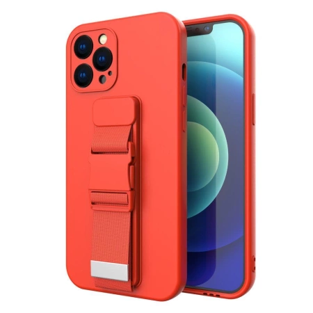 Rope Case silikonowe etui ze smyczą torebka smycz pasek do Redmi Note 11 Pro czerwony