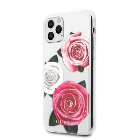 Etui Guess GUHCN58ROSTRT na iPhone 11 Pro - przezroczyste hardcase Flower Desire Pink & White Rose