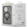 Etui Guess Ring Stand Script Glitter MagSafe na iPhone 13 Pro / 13 - czarne
