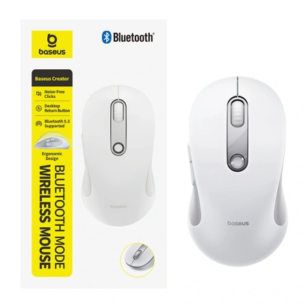 Mysz bezprzewodowa Baseus F02 ergonomiczna Bluetooth - biała