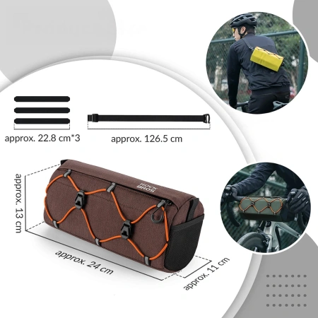 Torba rowerowa Rockbros 30110054003 na kierownicę 2,2L - brązowa