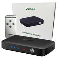 UGREEN PRZEŁĄCZNIK SWITCH HDMI KVM DO KOMPUTER MONITOR 3 WEJŚCIA 4K