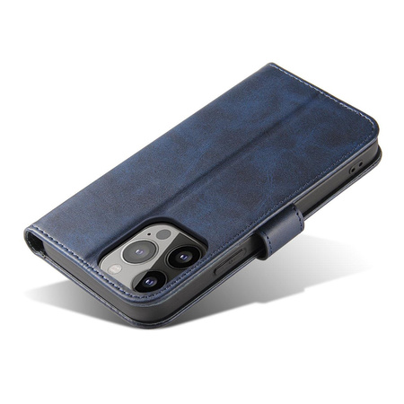 Magnet Case elegancki futerał etui pokrowiec z klapką i funkcją podstawki Xiaomi Redmi K40 Pro+ / K40 Pro / K40 / Poco F3 / Mi 11i niebieski