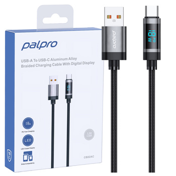 PALPRO KABEL USB-A USB-C SZYBKIE ŁADOWANIE DO SAMSUNG APPLE 3A 18W LED 1M