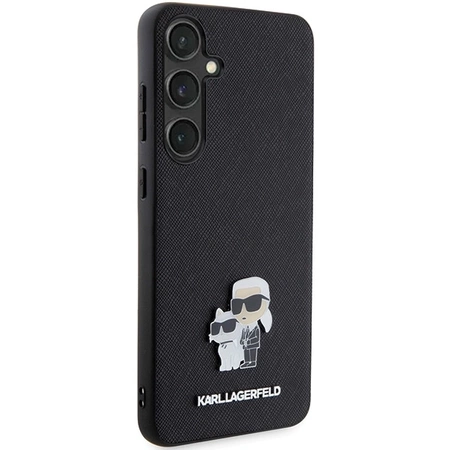 Etui Karl Lagerfeld Saffiano Karl&Choupette Metal Pin na Samsung Galaxy S24+ - czarne