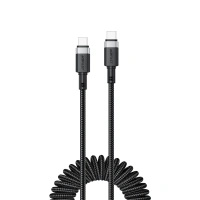 ACEFAST KABEL USB-C SPRĘŻYNOWY 480MB/S 3A 1.2M DO ŁADOWANIA IPHONE GALAXY