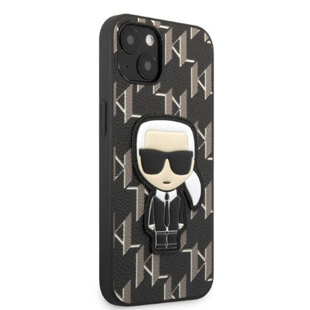 Etui Karl Lagerfeld KLHCP13SPMNIKBK na iPhone 13 mini hardcase - czarne Monogram Ikonik Patch