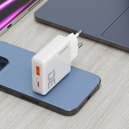 DUDAO ŁADOWARKA SIECIOWA ADAPTER PRZEJŚCIÓWKA USB A USB C DO SMARTFONA 30W