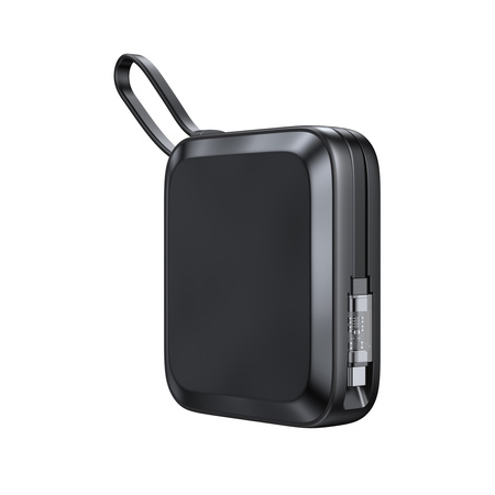 Joyroom powerbank indukcyjny 10000mAh Icy Series 22.5W z wbudowanym kablem USB C czarny (JR-L006)