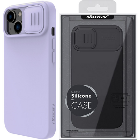 Nillkin CamShield Silky Silicone Case etui iPhone 14 Plus pokrowiec z osłoną na aparat fioletowy