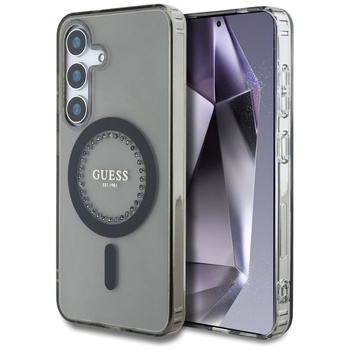 GUESS ETUI RHINESTONES PRINTED LOGO DO SAMSUNG GALAXY S25 DO MAGSAFE