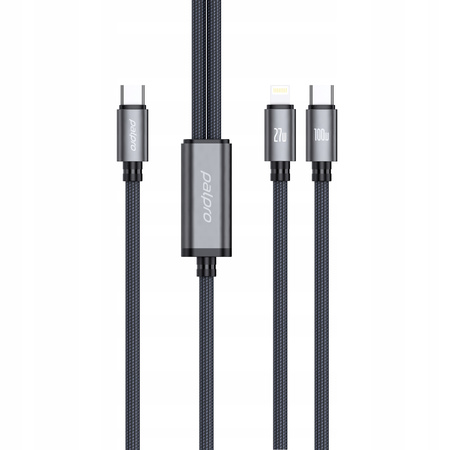 PALPRO KABEL 3X USB-C LIGHTNING SZYBKIE ŁADOWANIE DO SAMSUNG APPLE 100W 1M
