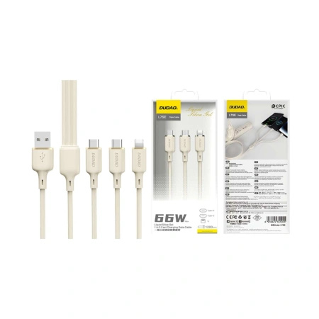 DUDAO KABEL 3W1 USB-A DO 2X USB-C DO LIGHTNING 66W 1.2M DO TELEFONÓW