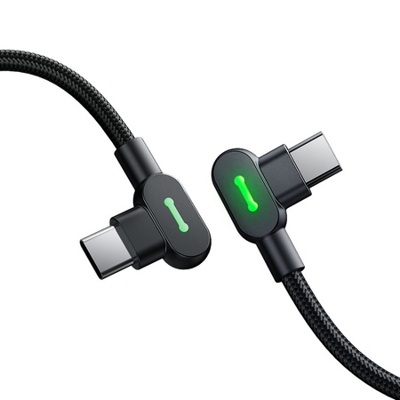 Mcdodo Phone cable Fast charging Angle 90°, LED, USB-C PD 2m black 60W