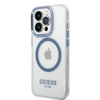 Guess GUHMP14XHTRMB iPhone 14 Pro Max 6,7" niebieski/blue hard case Metal Outline Magsafe