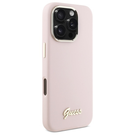 GUESS ETUI CASE HARDCASE DO IPHONE 16 PRO MAX 6.9 SILIKONOWE LOGO METAL