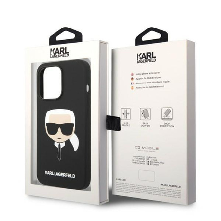 Karl Lagerfeld KLHMP14LSLKHBK iPhone 14 Pro 6,1" hardcase czarny/black Silicone Karl`s Head Magsafe