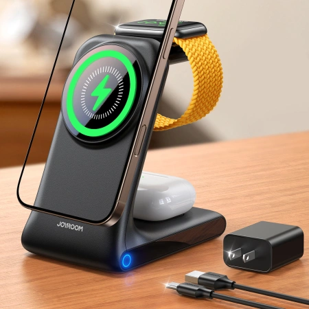 JOYROOM ŁADOWARKA BEZPRZEWODOWA 3 W 1 DO IPHONE 12 13 14 DO MAGSAFE