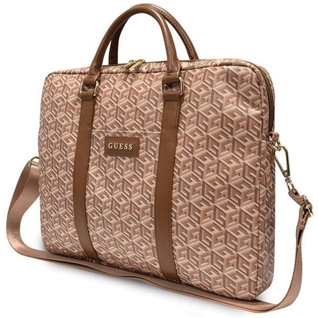 Torba Guess GCube Stripes GUCB15HGCFSEW na laptopa 16" - brązowa