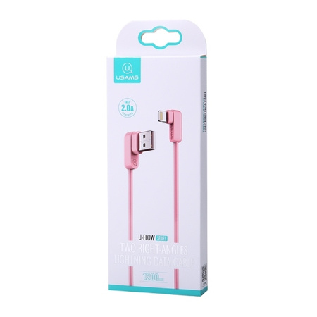 USAMS KABEL KĄTOWY DO LIGHTNING 1,2M DO TELEFONÓW IPHONE 2A SZYBKIE