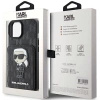Etui Karl Lagerfeld Saffiano Cardslots and Stand Monogram Ikonik Patch do iPhone 15 - czarne