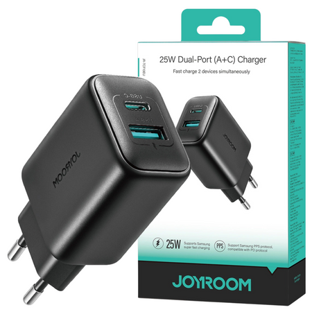 JOYROOM ŁADOWARKA SIECIOWA DUAL-PORT A+C 25W DO IPHONE 12 13 14 GALAXY