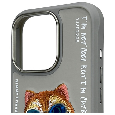 NIMMY ETUI CASE POKROWIEC DO IPHONE 16 PRO 6.3 SZARY OCHRONA GLASS COOL CAT