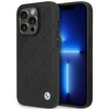 Etui BMW BMHCP14L22RQDK na iPhone 14 Pro - czarne Leather Quilted