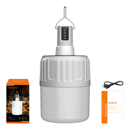 SUPERFIRE LAMPA KEMPINGOWA 500LM DO OGRODU I TURYSTYKI ZASILANIE SŁONECZNE