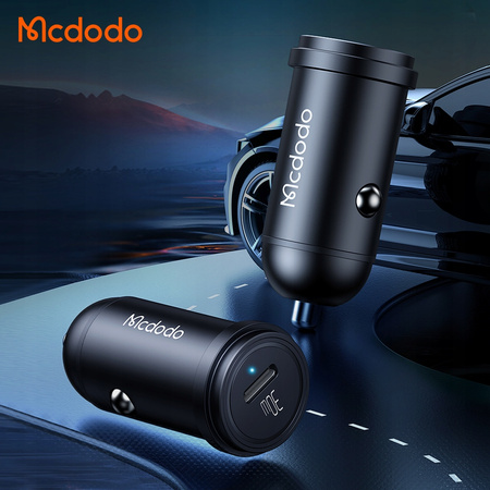 MCDODO SZYBKA ŁADOWARKA SAMOCHODOWA DO TELEFONU USB-C LED + KABEL USB-C 1M