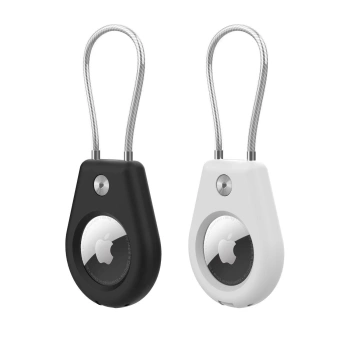 HURTEL ETUI DO APPLE AIRTAG Z LINKĄ STALOWĄ 2 SZTUKI OCHRONA ANTYWSTRZĄSOWA