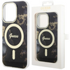 Etui Guess GUHMP14LHTMRSK na iPhone 14 Pro - czarne Golden Marble MagSafe