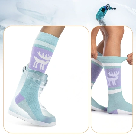 Skarpetki narciarskie Qunature 037202 rozmiar 43-48 (L/XL) - fioletowo-zielone