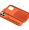 Card Case silikonowe etui portfel z kieszonką na kartę dokumenty do iPhone 11 Pro pomarańczowy
