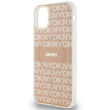 DKNY POKROWIEC DO IPHONE 11 XR IML MONO STRIPE DO MAGSAFE Z RÓŻOWYM LOGO
