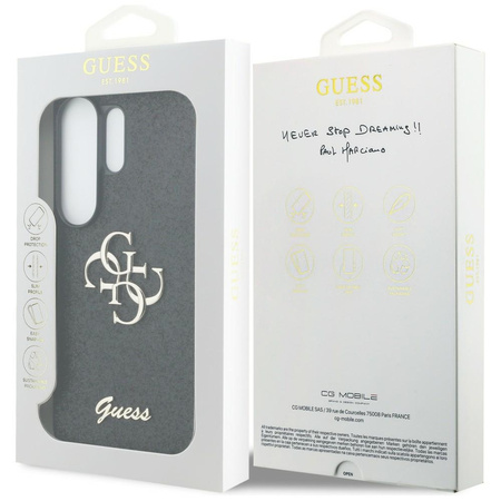 Etui Guess Fixed Glitter Big 4G Metal    Logo do Samsung Galaxy S26 Ultra czarny