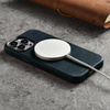 iCarer Oil Wax Premium Leather Case skórzane etui iPhone 14 Pro magnetyczne z MagSafe ciemnoniebieski (WMI14220702-BU)